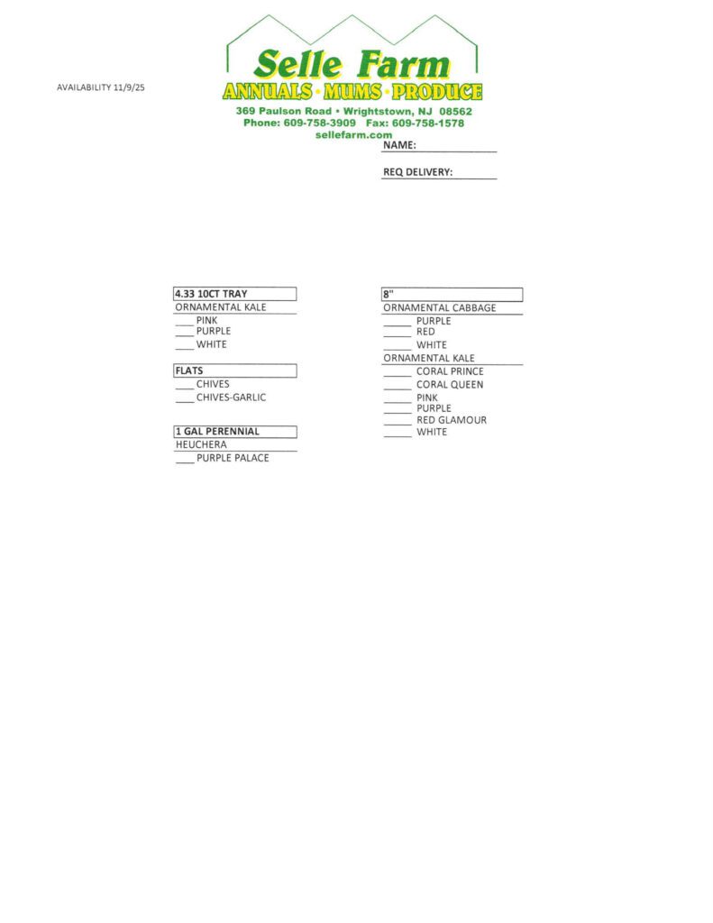 AVAILABILITY 11-9-25